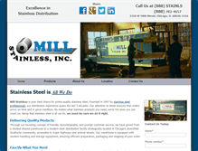 Tablet Screenshot of millstainless.com